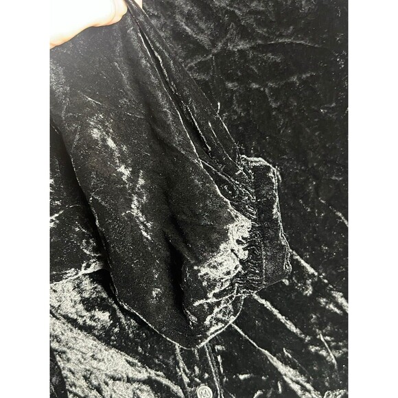 Free People We the Free Long Sleeve Button Up Oversized Tunic Top Velvet X Small - Picture 5 of 13